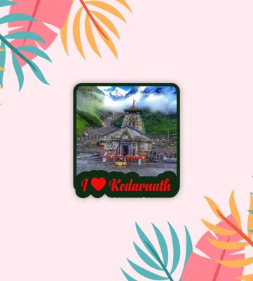 Kedarnath Temple Fridge Magnet  Gift for Travel Lover  Indian Souvenir Fridge Magnet  Home Office & Temple Decoration Stikcer  Religious Gift (I Love Kedarnath)